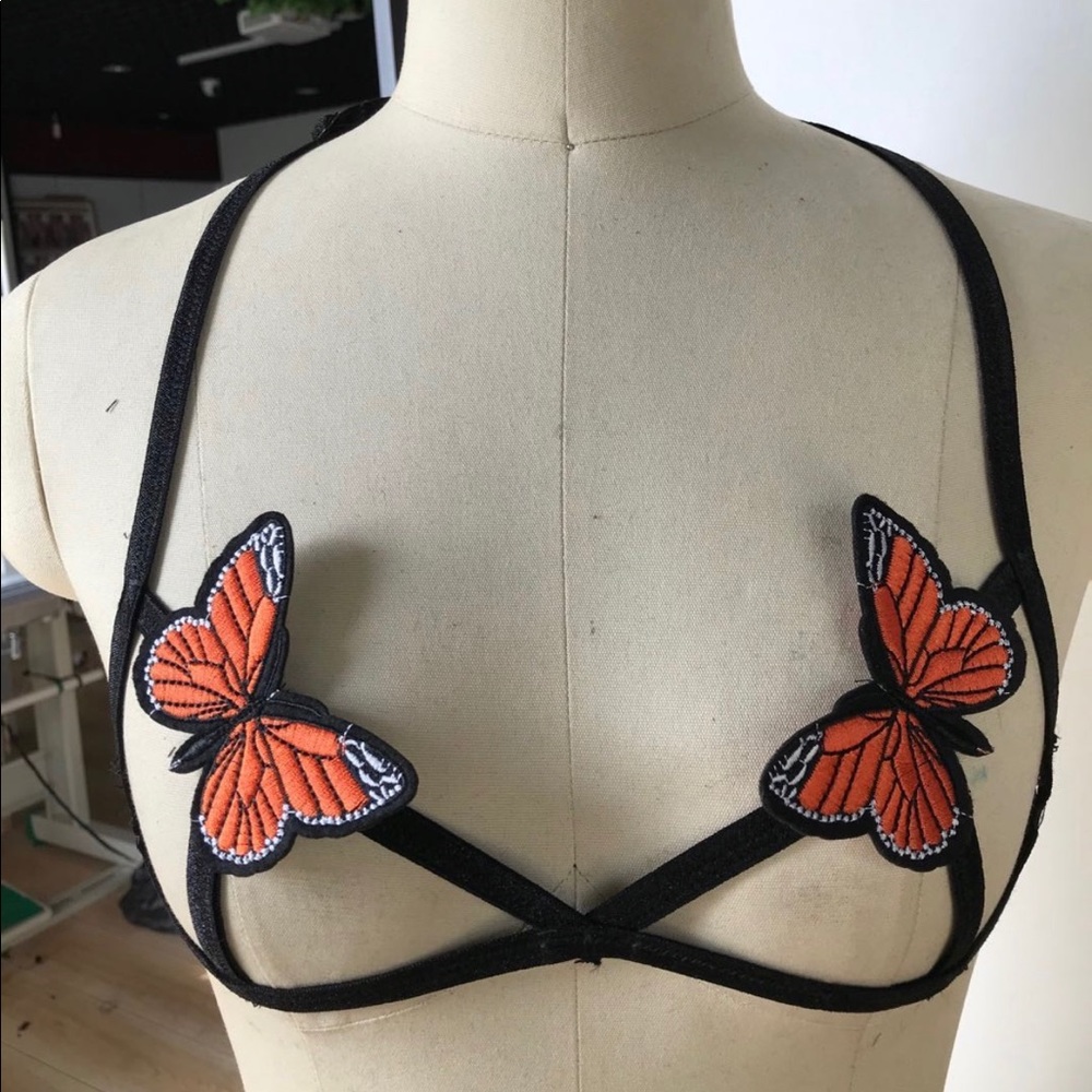 Butterfly Lingerie Bra Black or Pink